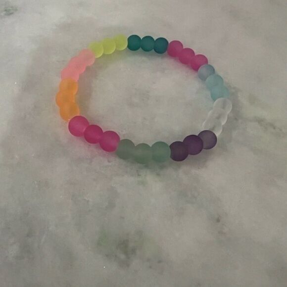 Translucent bead colorful bracelet stretch - Picture 2 of 4